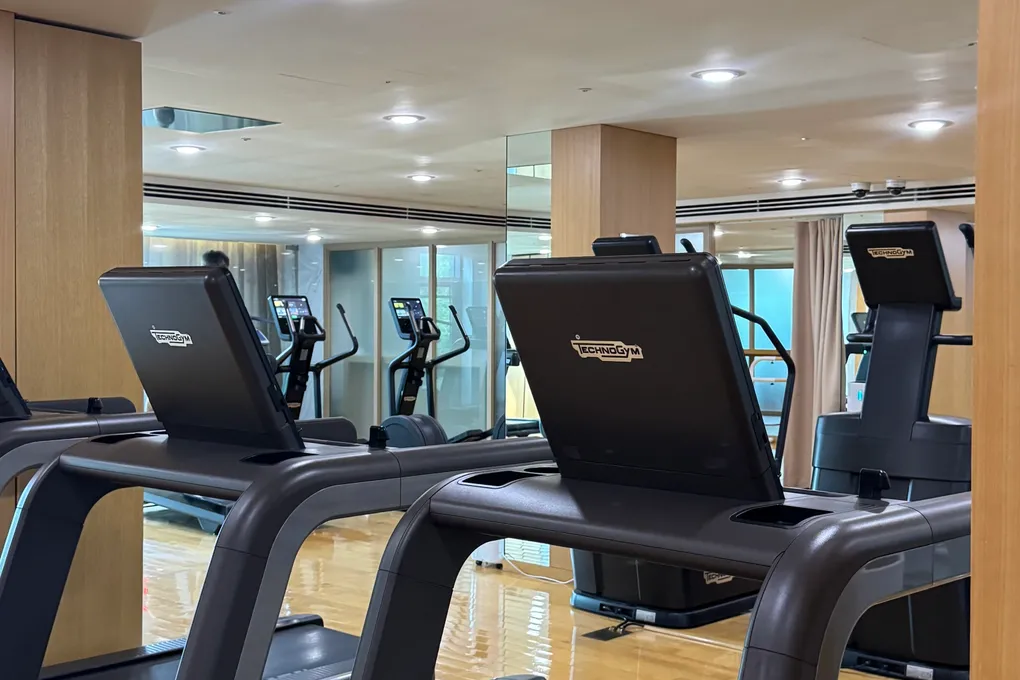 Fitness center at Banyan Tree Seoul with Technogym treadmills and machines